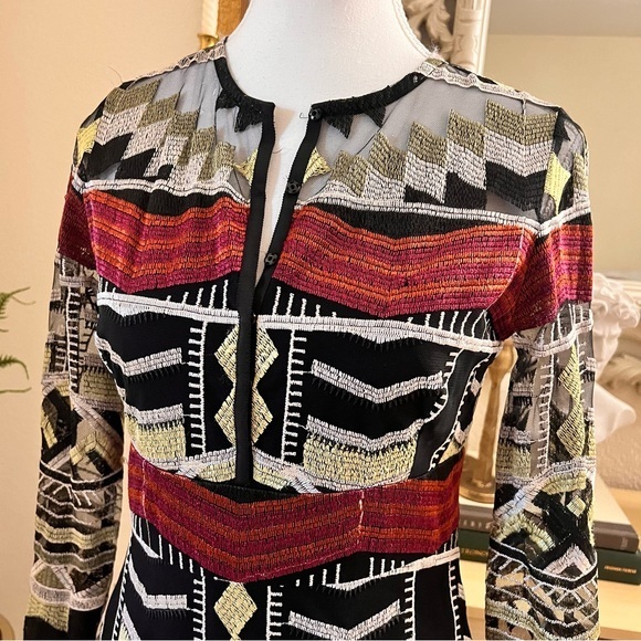 ALEXIS Nalory Dress Embroidered Drop Waist Women Size‎ Small - Picture 4 of 12